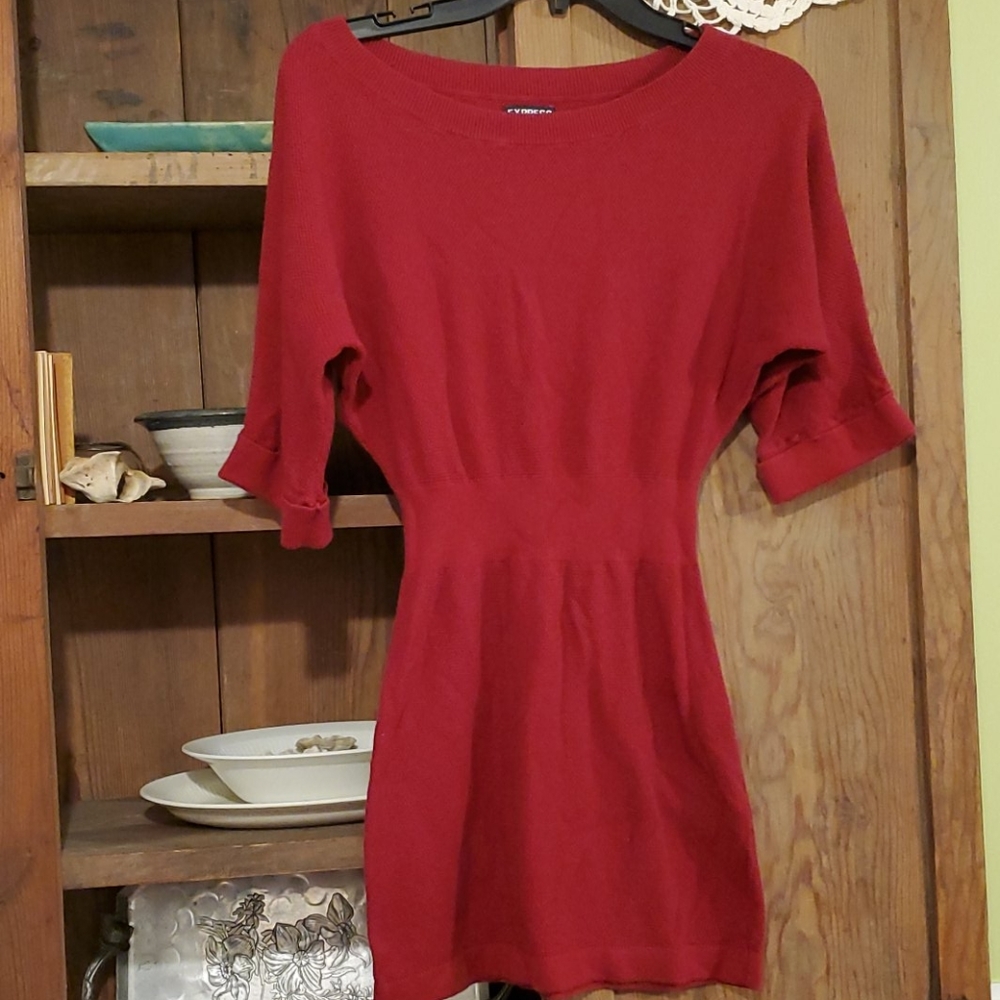 Women's XS Express Dark Red Knit Dress